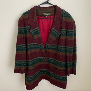 Casablanca Vintage 90’s Southwest Aztec Boho Wool Blend Blazer 42 22W